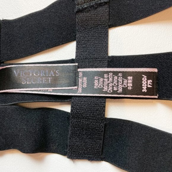 NWOT Victoria's Secret Bra 34DDD Unlined Balconet Strappy Banded Black B1429 - Picture 5 of 8